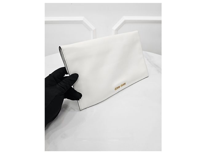 Miu Miu Clutch in cristallo bianca Bianco - vista 3