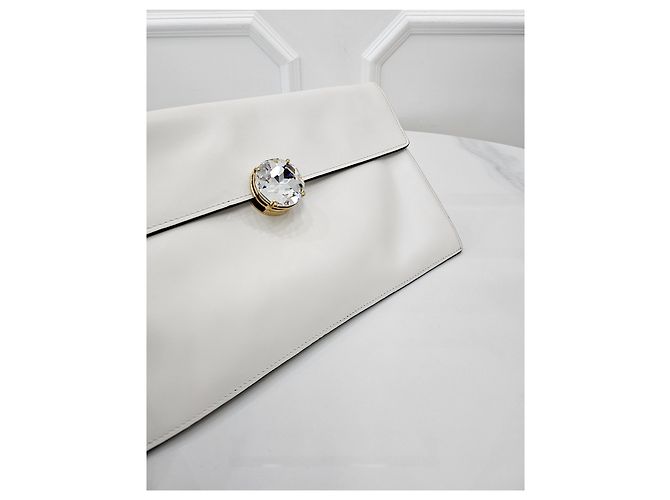 Miu Miu Clutch in cristallo bianca Bianco - vista 4