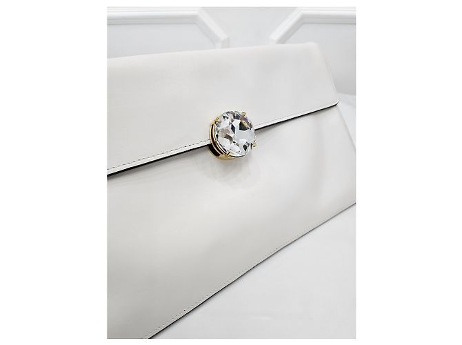 Miu Miu Clutch in cristallo bianca Bianco - vista 5
