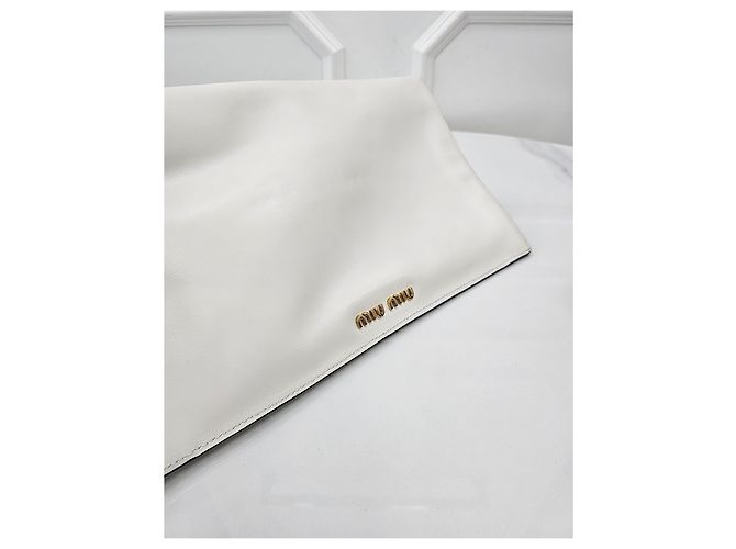 Miu Miu Clutch in cristallo bianca Bianco - vista 6
