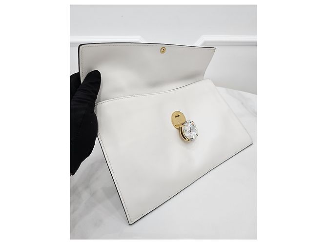 Miu Miu Clutch in cristallo bianca Bianco - vista 7