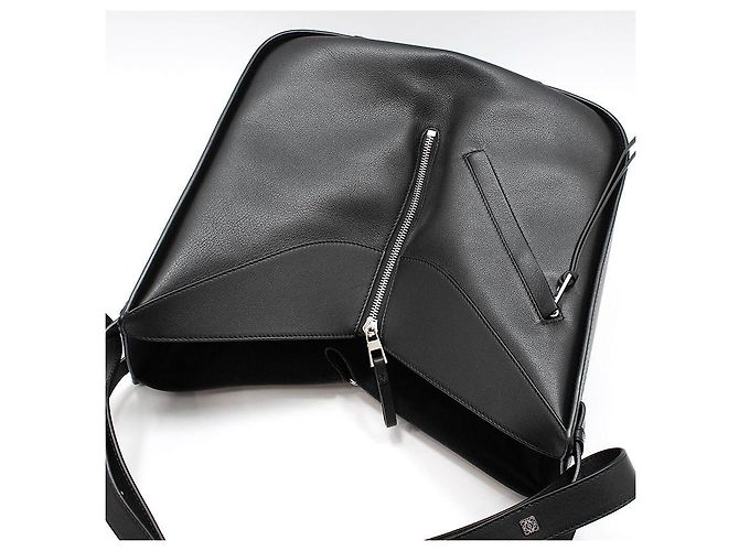 Loewe Borsa a tracolla Hammock Medium in vitello nero, tono argento - vista 6
