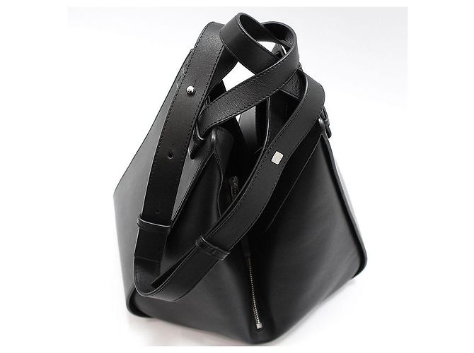 Loewe Borsa a tracolla Hammock Medium in vitello nero, tono argento - vista 8