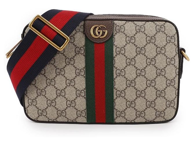 Gucci Borsa a tracolla uomo Ophidia GG Marrone - vista 3