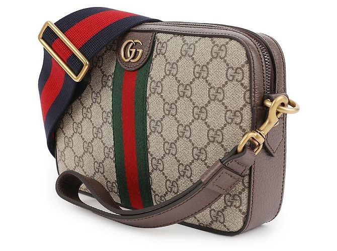 Gucci Borsa a tracolla uomo Ophidia GG Marrone - vista 4