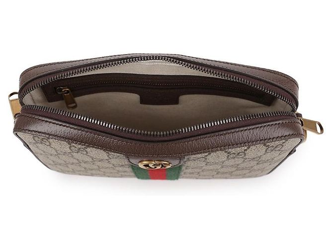 Gucci Borsa a tracolla uomo Ophidia GG Marrone - vista 7