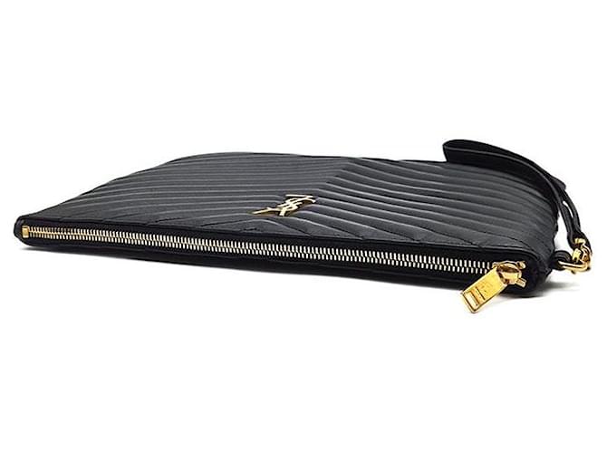 Saint Laurent Clutch Monogram New Medium Nero - vista 4