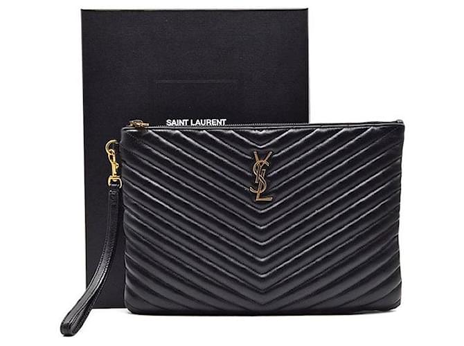 Saint Laurent Clutch Monogram New Medium Nero - vista 7