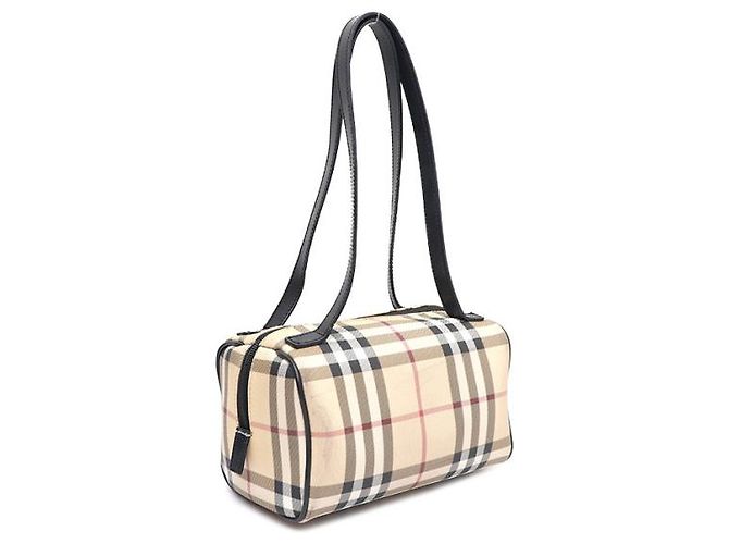 Burberry Mini mala tote e mala de ombro Nova Check Marrom - vista 12