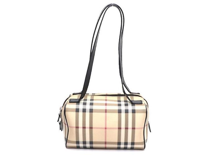 Burberry Mini mala tote e mala de ombro Nova Check Marrom - vista 13