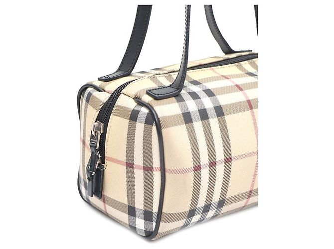 Burberry Mini mala tote e mala de ombro Nova Check Marrom - vista 16