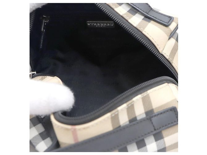 Burberry Mini mala tote e mala de ombro Nova Check Marrom - vista 20