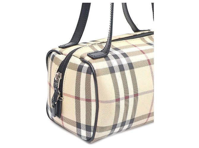 Burberry Mini mala tote e mala de ombro Nova Check Marrom - vista 6