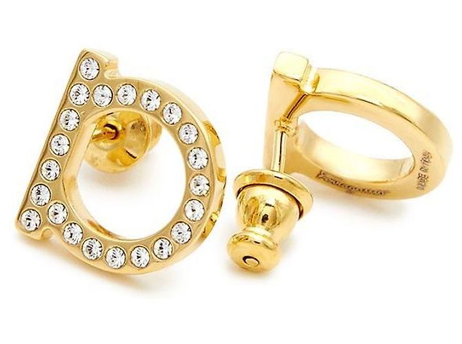 Salvatore Ferragamo Orecchini Gancini Crystal da donna D'oro - vista 6