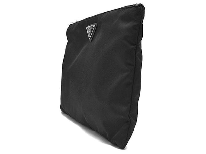 Prada Clutch Re-Nylon Tessuto Strap Nero - vista 2