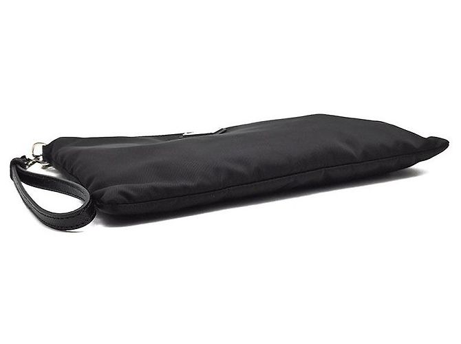 Prada Clutch Re-Nylon Tessuto Strap Nero - vista 5