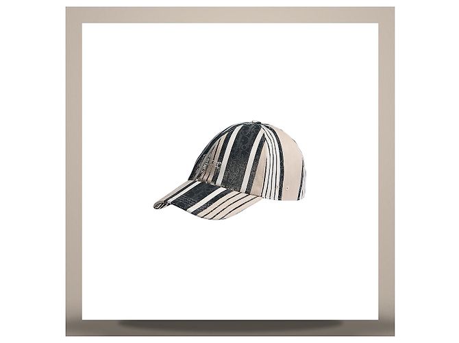 Dior Gorra Riviera Oblique Sun Stripe Gray Blue en jacquard de algodón y seda - vista 3
