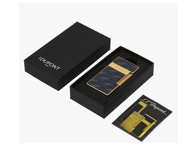 St Dupont Accendino Biggie Monogram Black Gold Nero - vista 9