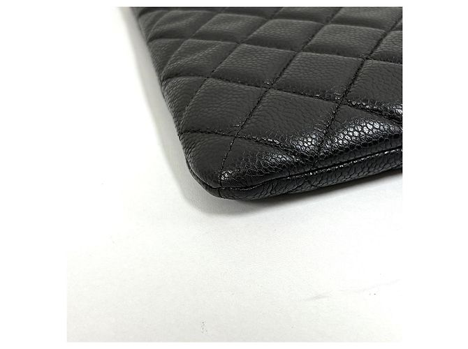 Chanel Clutch Caviar Classic Gold CC Logo Nera Nero - vista 7
