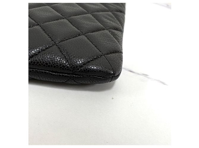 Chanel Clutch Caviar Classic Gold CC Logo Nera Nero - vista 8