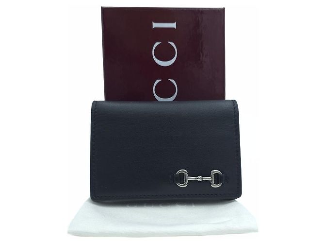 Horsebit 1955 Gucci Tarjetero y cartera de piel Horsebit Negro - vista 8