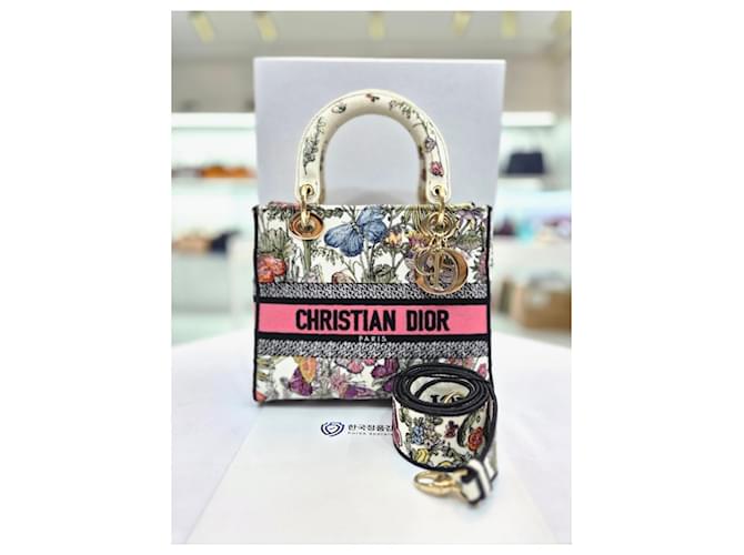 Dior Borsa Tote e Borsa a Tracolla Lady Delight Medium Bianco - vista 9
