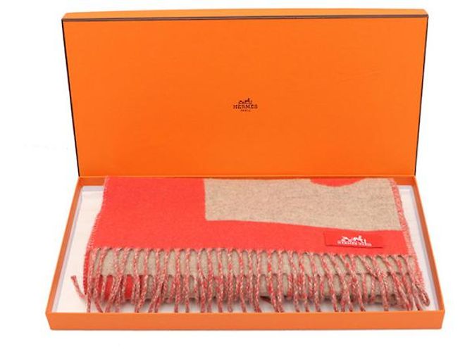 Hermès Sciarpa reversibile in cashmere Love Story Marrone - vista 12