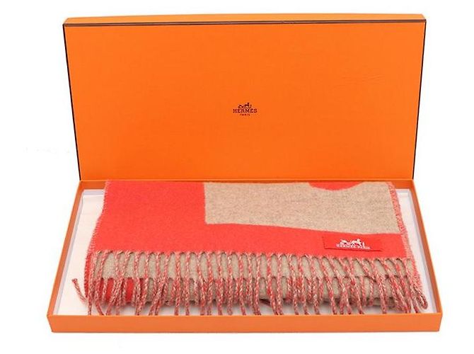 Hermès Sciarpa reversibile in cashmere Love Story Marrone - vista 6