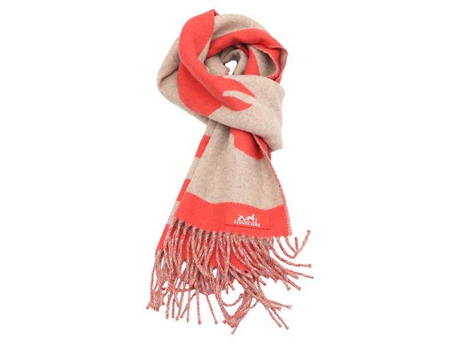 Hermès Sciarpa reversibile in cashmere Love Story Marrone - vista 7