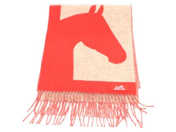Hermès Sciarpa reversibile in cashmere Love Story Marrone - vista 8