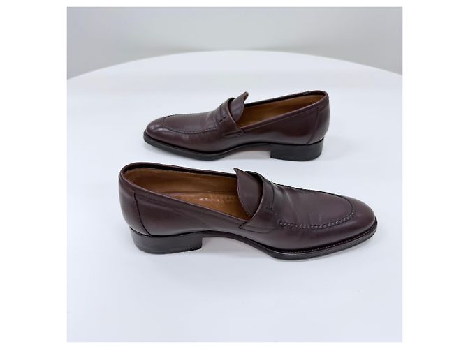 Hermès Mocassini in pelle marrone scuro - vista 4