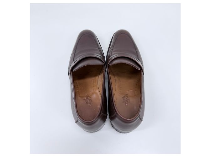 Hermès Mocassini in pelle marrone scuro - vista 7