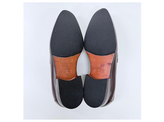 Hermès Mocassini in pelle marrone scuro - vista 8