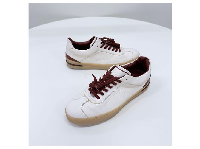 Loro Piana Italienische Leder-Sneaker Weiß - Ansicht 3