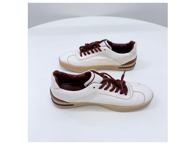 Loro Piana Italienische Leder-Sneaker Weiß - Ansicht 4