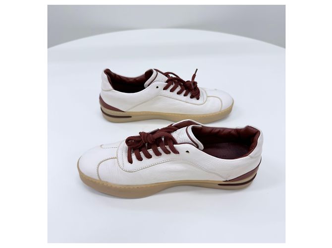 Loro Piana Italienische Leder-Sneaker Weiß - Ansicht 5