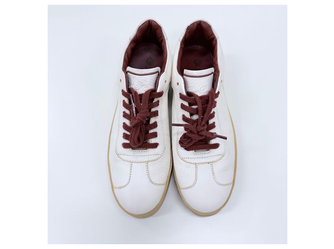 Loro Piana Italienische Leder-Sneaker Weiß - Ansicht 6