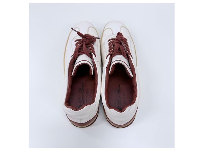 Loro Piana Italienische Leder-Sneaker Weiß - Ansicht 7
