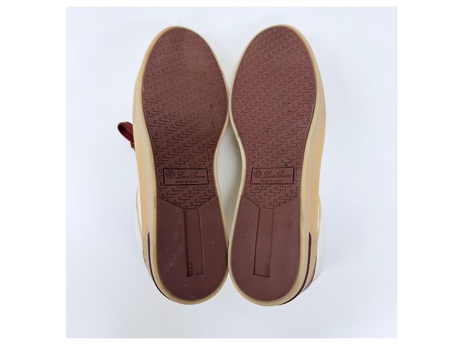 Loro Piana Italienische Leder-Sneaker Weiß - Ansicht 8