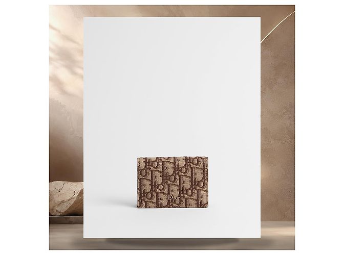 Dior Business Card Holder Brown Oblique Jacquard - view 2