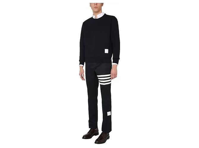 Thom Browne Pantalon Chino Unconstructed Stripe RWB Tab - vue 4