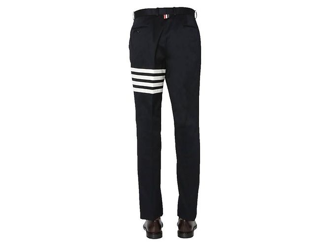 Thom Browne Pantalon Chino Unconstructed Stripe RWB Tab - vue 5