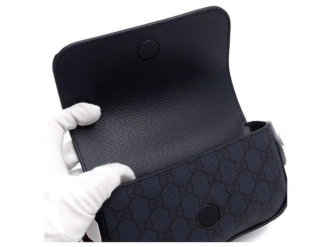 Gucci Borsa a tracolla Ophidia Mini GG Supreme Nero - vista 7