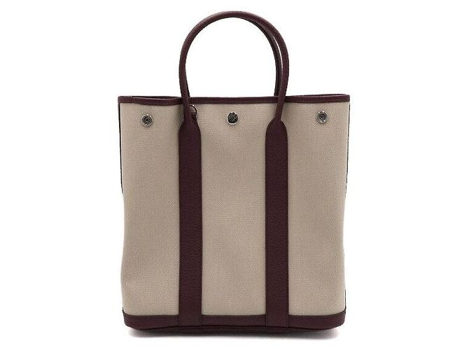 Hermès Borsa Tote e Borsa a Tracolla Garden Party in tela Arancione - vista 5