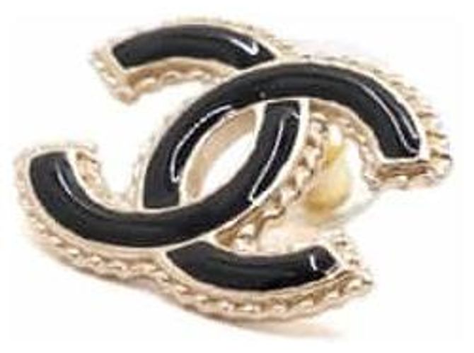 Chanel CC Logo Ohrringe Black Gold Schwarz - Ansicht 2