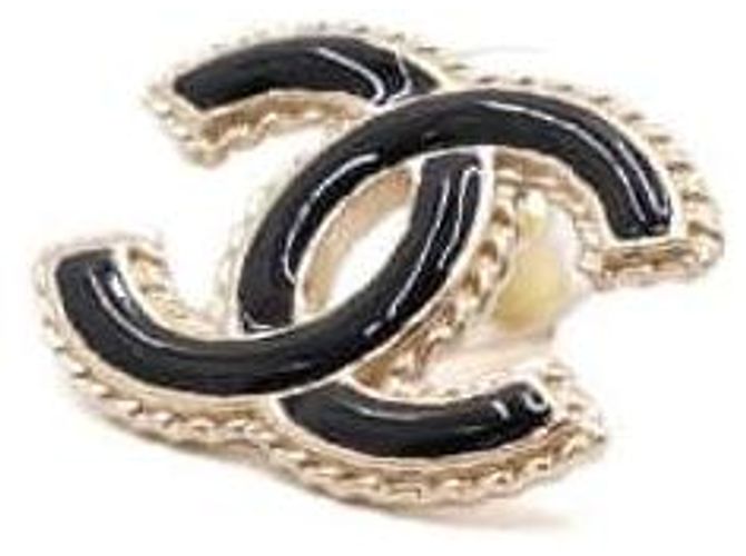 Chanel CC Logo Ohrringe Black Gold Schwarz - Ansicht 3