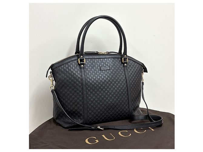 Gucci Borsa Tote in pelle Microshima Borsa a tracolla Nero - vista 2