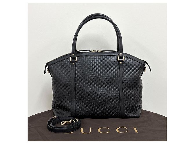 Gucci Borsa Tote in pelle Microshima Borsa a tracolla Nero - vista 4