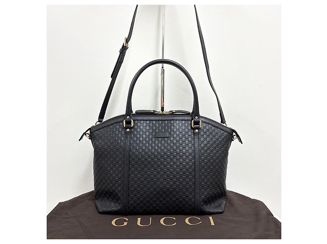 Gucci Borsa Tote in pelle Microshima Borsa a tracolla Nero - vista 5