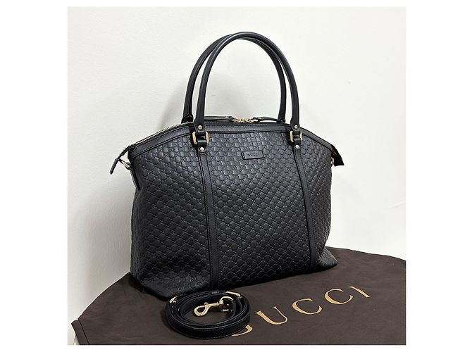 Gucci Borsa Tote in pelle Microshima Borsa a tracolla Nero - vista 6